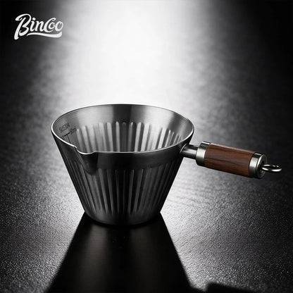 Bincoo 304 Stainless Steel Espresso Measuring Cup – Drip Tray Receiver with Scale, Coffee Machine Extraction Cup
