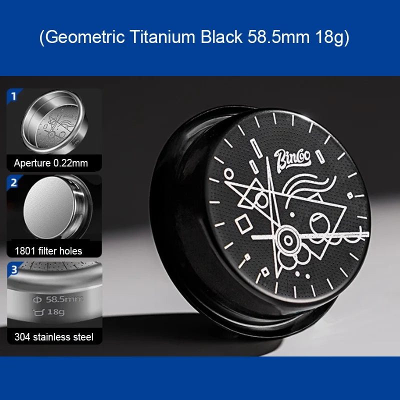 BINCOO Precision High Extraction Matrix 51/58.5mm Basket Filter,Micro Sieve Filter Basket Stainless Steel Portafilter Basket Net