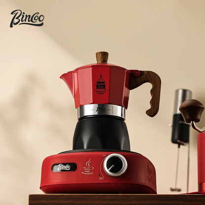 BINCOO Double Valve Moka Pot Coffee Maker with Electric Stove Home Pot Outdoor Mini Coffee Pot 2 Cups, stovetop espresso maker
