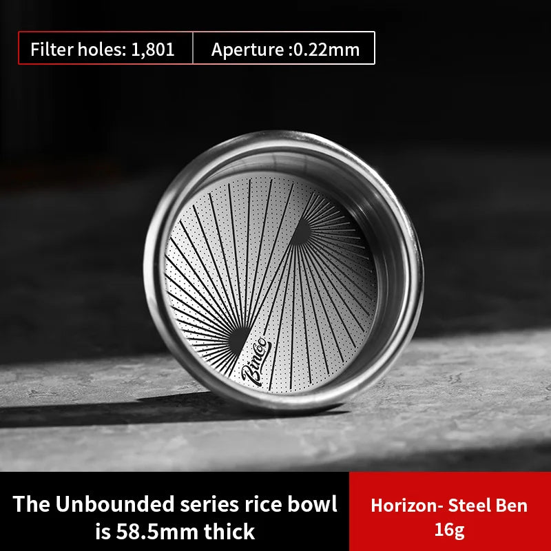 BINCOO Coffee Espresso Filter Basket Precision 51/58.5mm Coffee Machine Handle High Extraction Powder Bowl Portafilter 16/18/20g