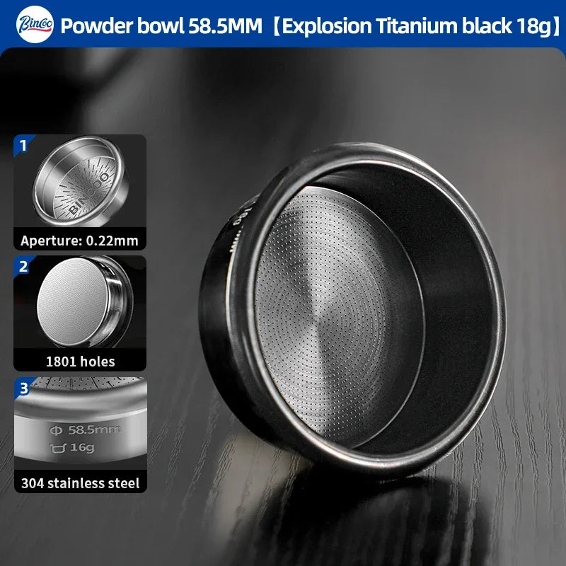 BINCOO High Precision Extraction Matrix Basket Filter,Micro Sieve Filter Basket Stainless Steel Portafilter Basket for 51/58.5mm