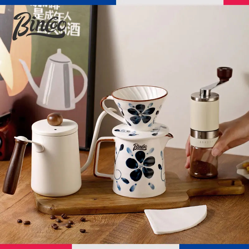 Bincoo Hand Brewing Coffee Pot Set Ceramic Filter Cup Sharing Pot Coffee Kettle Coffee Utensils 400ML 600ML