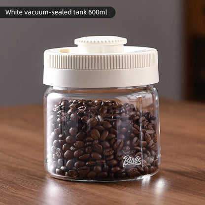 BINCOO Vacuum Sealed Tank Coffee Bean Storage Tank Household Glass Food Storage Jars Moisture-proof Airtight Sealed Container