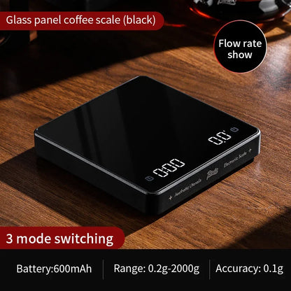 Bincoo Digital Coffee Scale with Flow Rate Timer 3 Smart Modes 0.1g High Precise for Espresso Pour Over Barista Kitchen Scale