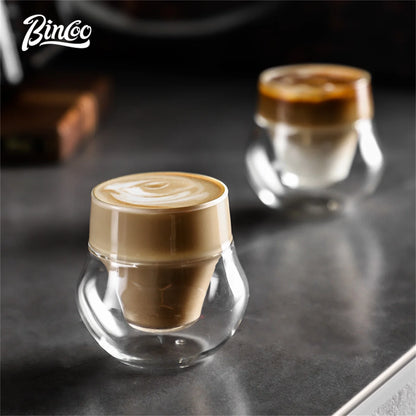 Bincoo 110ml Double Layer Insulated Coffee Cup, Glass Designed for Professional Tasting and Optimal Aroma Preservation