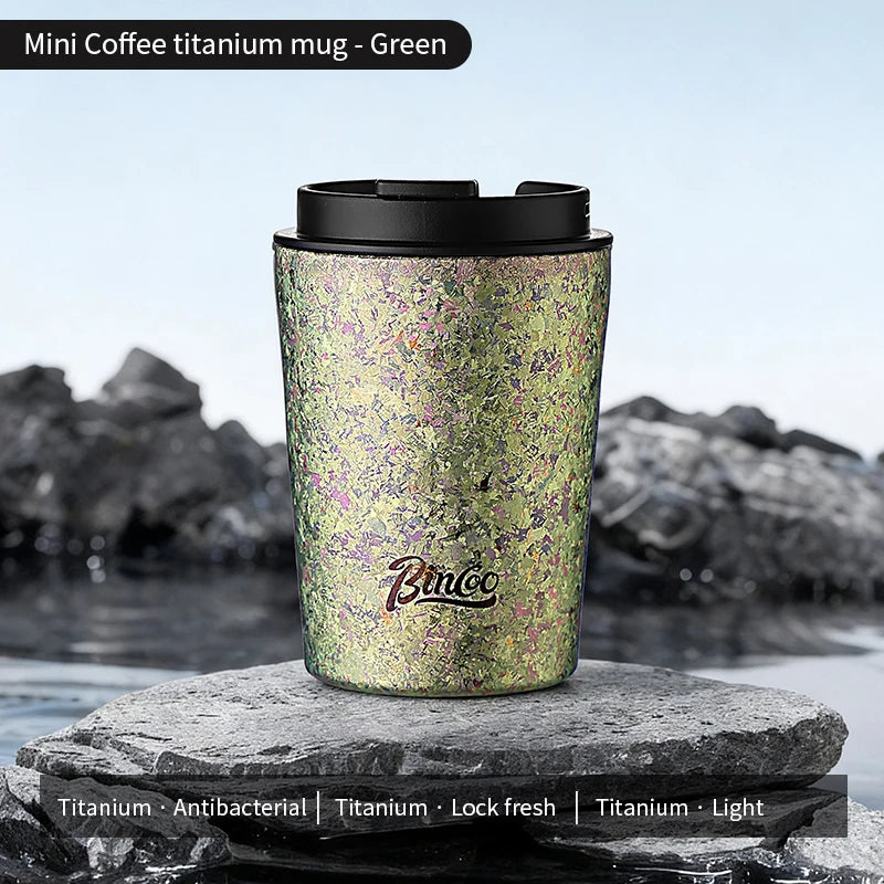Bincoo 240ML Coffee Cup Pure Titanium Material High And Low Temperature Resistance Portable Office Car Leak Proof Coffee Cups
