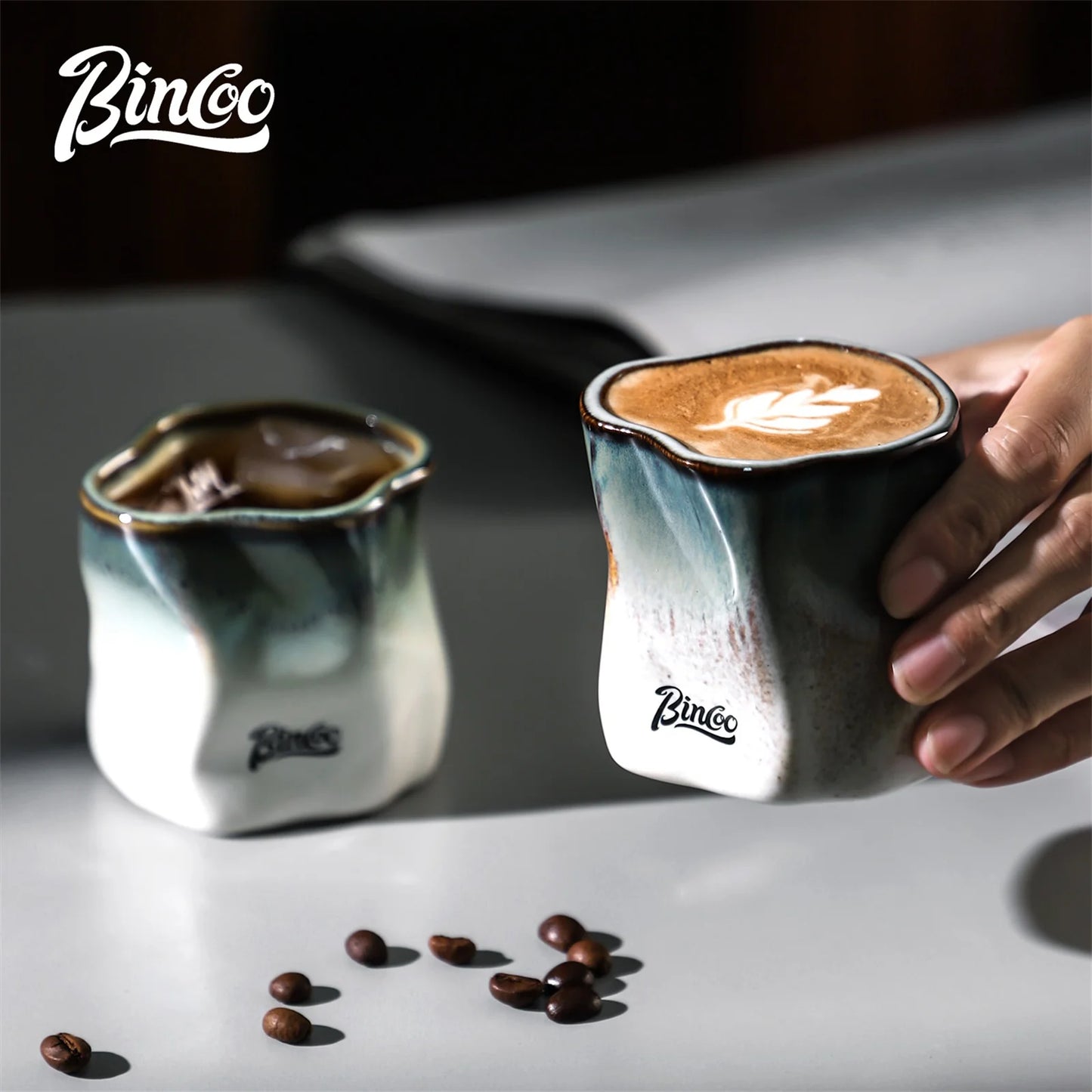 Bincoo Ceramic Coffee Cup Barista Tools Art Latte Espresso Mug for Tea Cocoa Cappuccino Home Office Cafe Kitchen Accessories