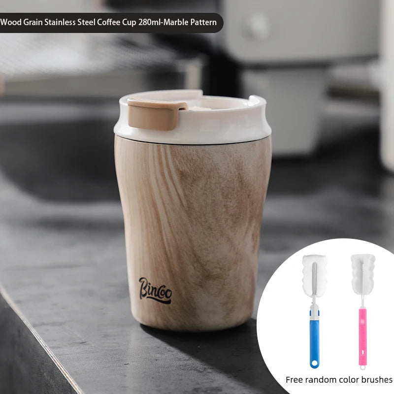 Bincoo 280ml 500ML Stainless Steel Coffee Cup With Ceramic inner liner Double Layer Thermal Mug Travel Car Insulated Water Cups