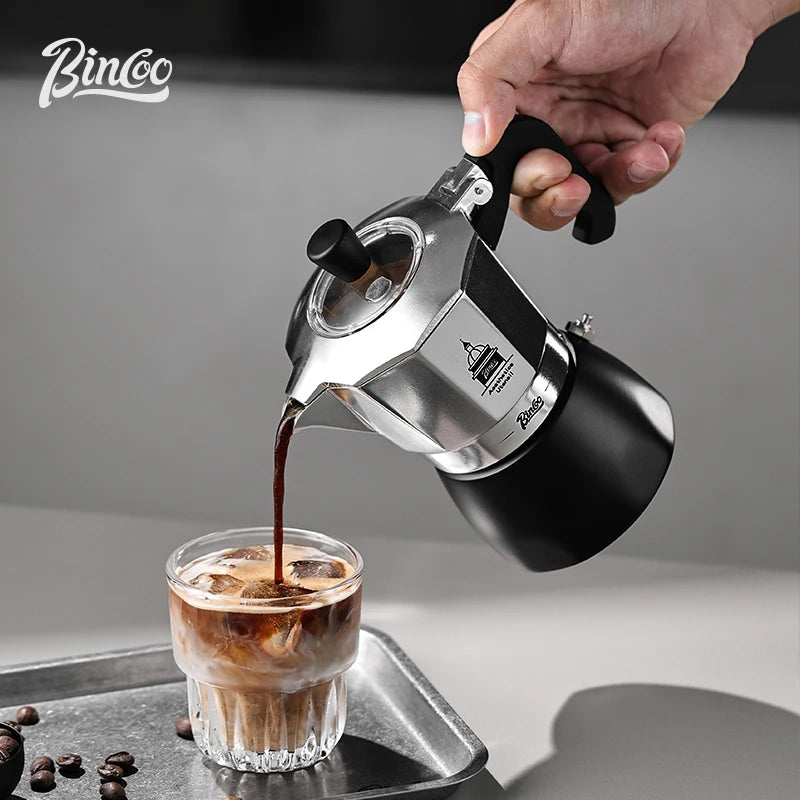 BINCOO Espresso Maker, Grecas De Cafe, Italian Coffee Pot Ideal for Kitchens & RV Travel, Full-Bodied Coffee with Ease & Style
