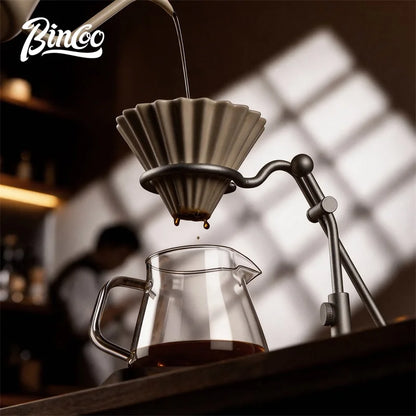 Bincoo GYKF2145 Portable Coffee Drip Holder Adjustable Aluminum Dripper Holder Italian Espresso Machine Bracket, Lightweight Drip Holder