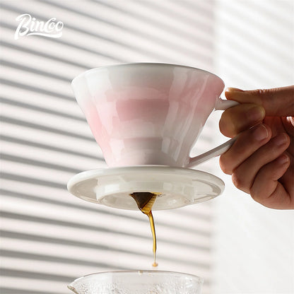 Bincoo GYKF0679 Drip Coffee Set with Ceramic Filter and Glass Carafe All in One Pour Over Brewing Ideal for Beginners Gift Presentation