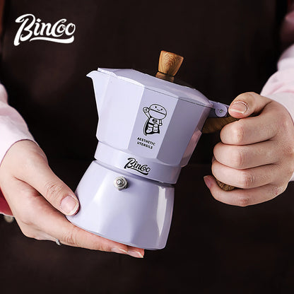 Bincoo Dual Valve Moka Pot Espresso Coffee Maker for Home and Outdoor Two Cups Hand Brewed Coffee Pot Italian Home Barista Tool