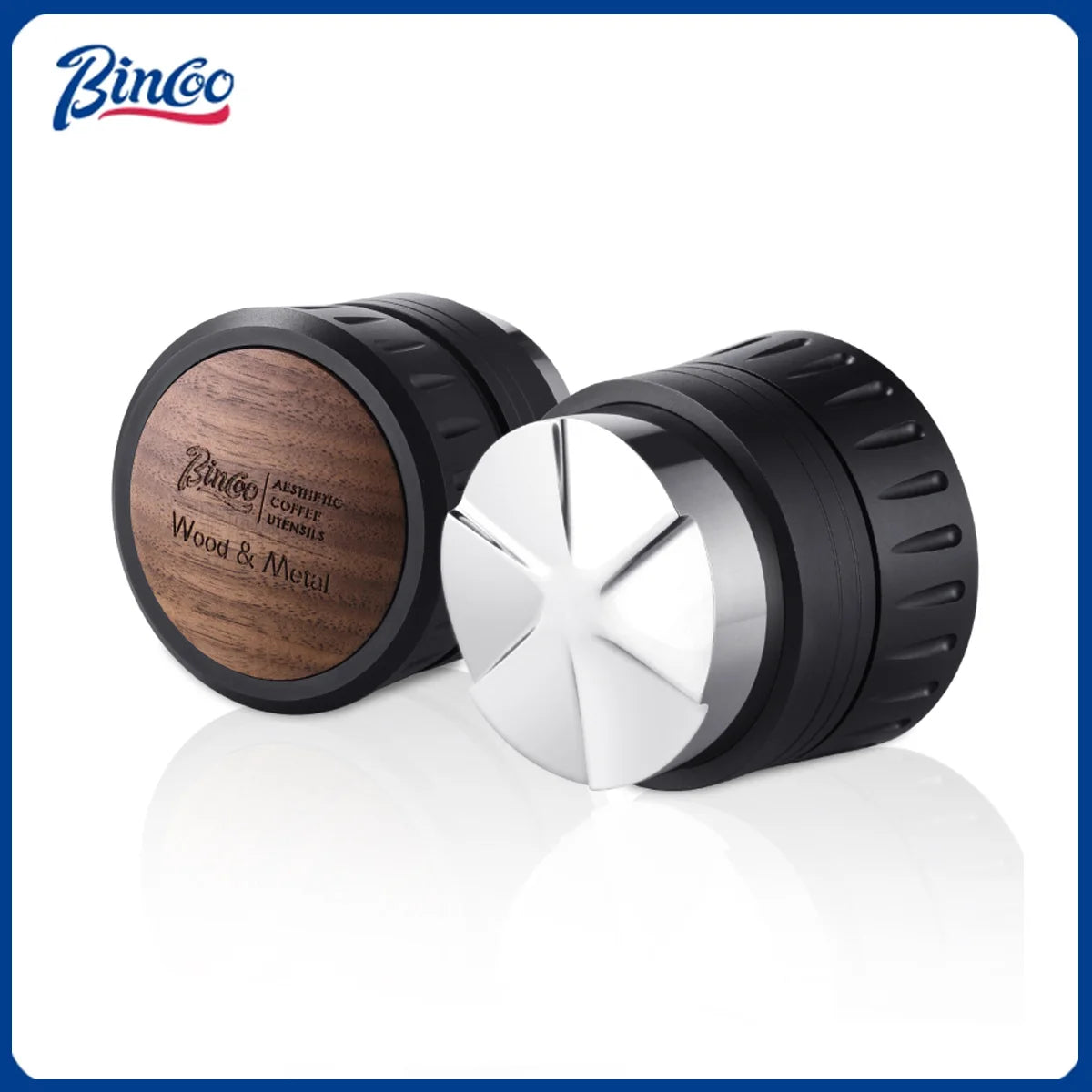 Bincoo Self Gravity Powder Distributor Stainless Steel Powder Hammer 58.35/58mm Automatic Height Adjustment Italian Barista Tool