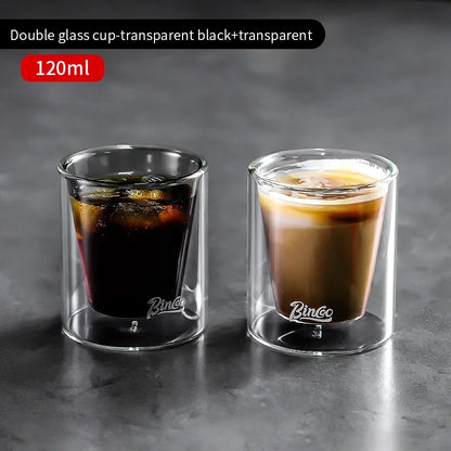Bincoo Double Layered Coffee Cup High Borosilicate Glass Heat-resistant Anti Scald Concentrated Cup Milk Coffee Ice American Cup