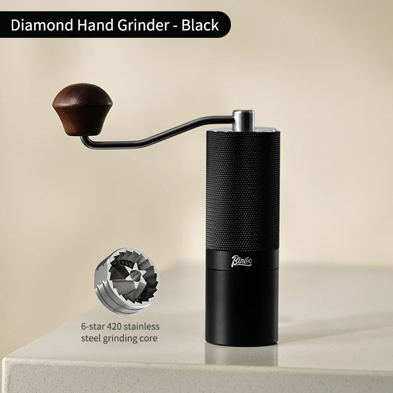 Bincoo Portable Manual Hand Coffee Grinder Professional CNC Stainless Steel Adjustable Manual Burr Coffee Bean Grinding Upgrade