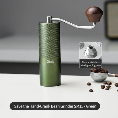 Bincoo Manual Coffee Grinder, 420 Stainless Steel Burrs, Professional Double Bearing Adjustable Grinder,Portable Coffee Grinding