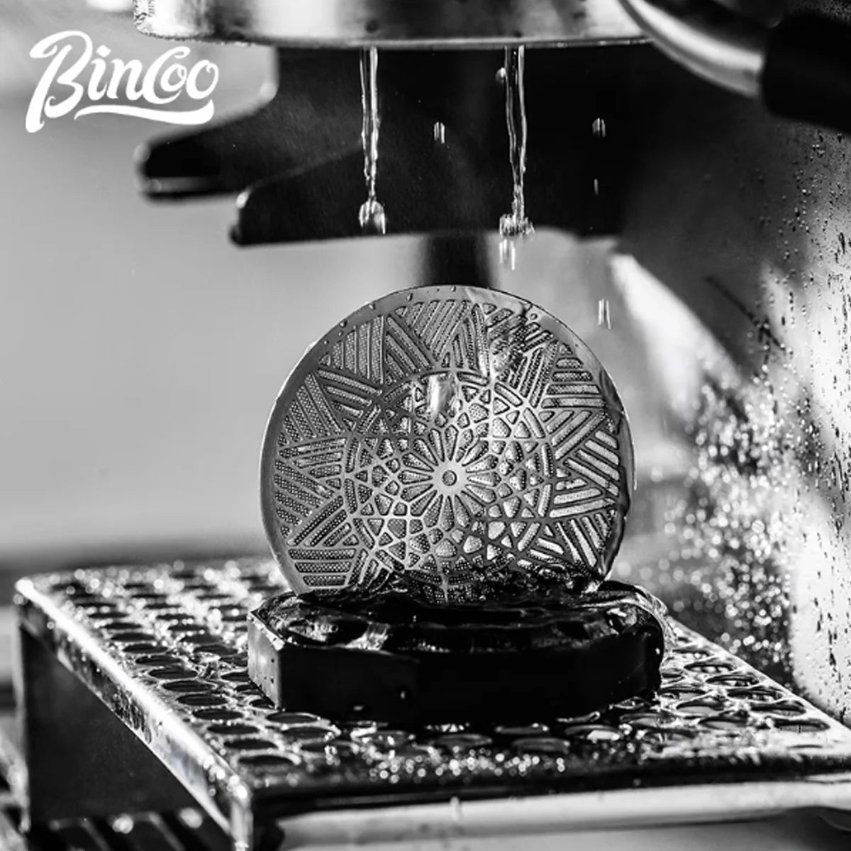 Bincoo Kaleidoscope Secondary Water Distribution Net Italian Coffee Powder Bowl Sintered Piece for Uniform Extraction Stainless