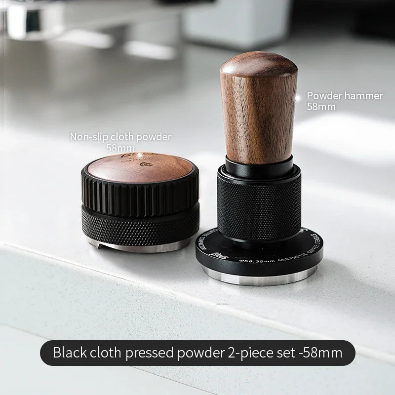 Bincoo 51MM/58MM 30lb Constant Pressure Espresso Coffee Tamper, Stainless Steel Ripple Base, Wood Handle for Home/Cafe Barista