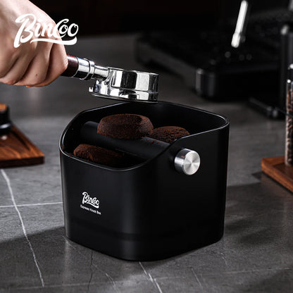Bincoo Coffee Knock Box Espresso Grounds Container Dump Bin Bucket Anti Slip Powder Beveled Residue Home Cafe Bar Barista Tools