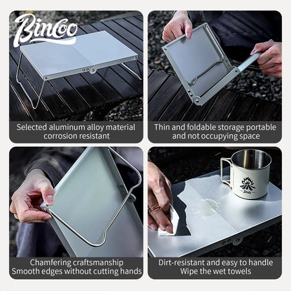 BINCOO Camping Portable Foldable Table Mini Coffee Tables Ultralight Outdoor Hiking Picnic Table Aluminum Alloy Small Table BBQ