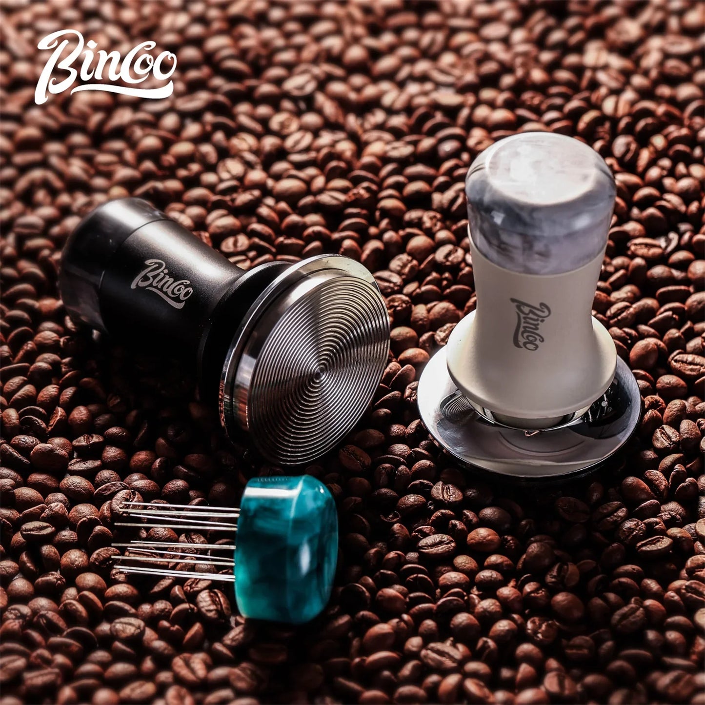 Bincoo 30Ib Constant Pressure 51/58mm Coffee Tamper Multifunctional Magnetic With Powder Needle Disperser Espresso Powder Tamper