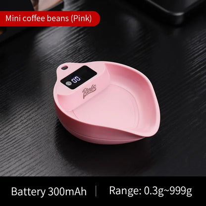 BINCOO Coffee Scale Electronic Bean Measuring Scale ABS Espresso Weighing Display Tray 0.1g/1kg Precise Weighing Barista Tools