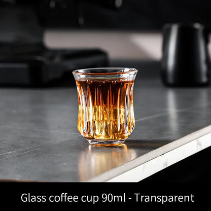 BINCOO 90ml-400ml Glass Coffee Cup Drinking Glasses for Espresso Cappuccino Latte Mug Juice Cocktails Home Kitchen Barista Tools