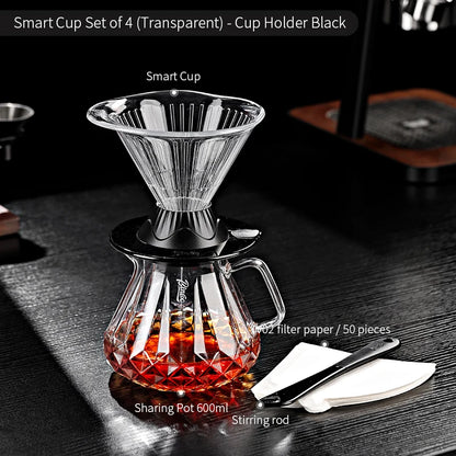 BINCOO 600ml Reusable Immersion Coffee Dripper Filters Smart Pour Over Drip Hand-Brewed Coffee Maker Tritan Coffee Filters Cup