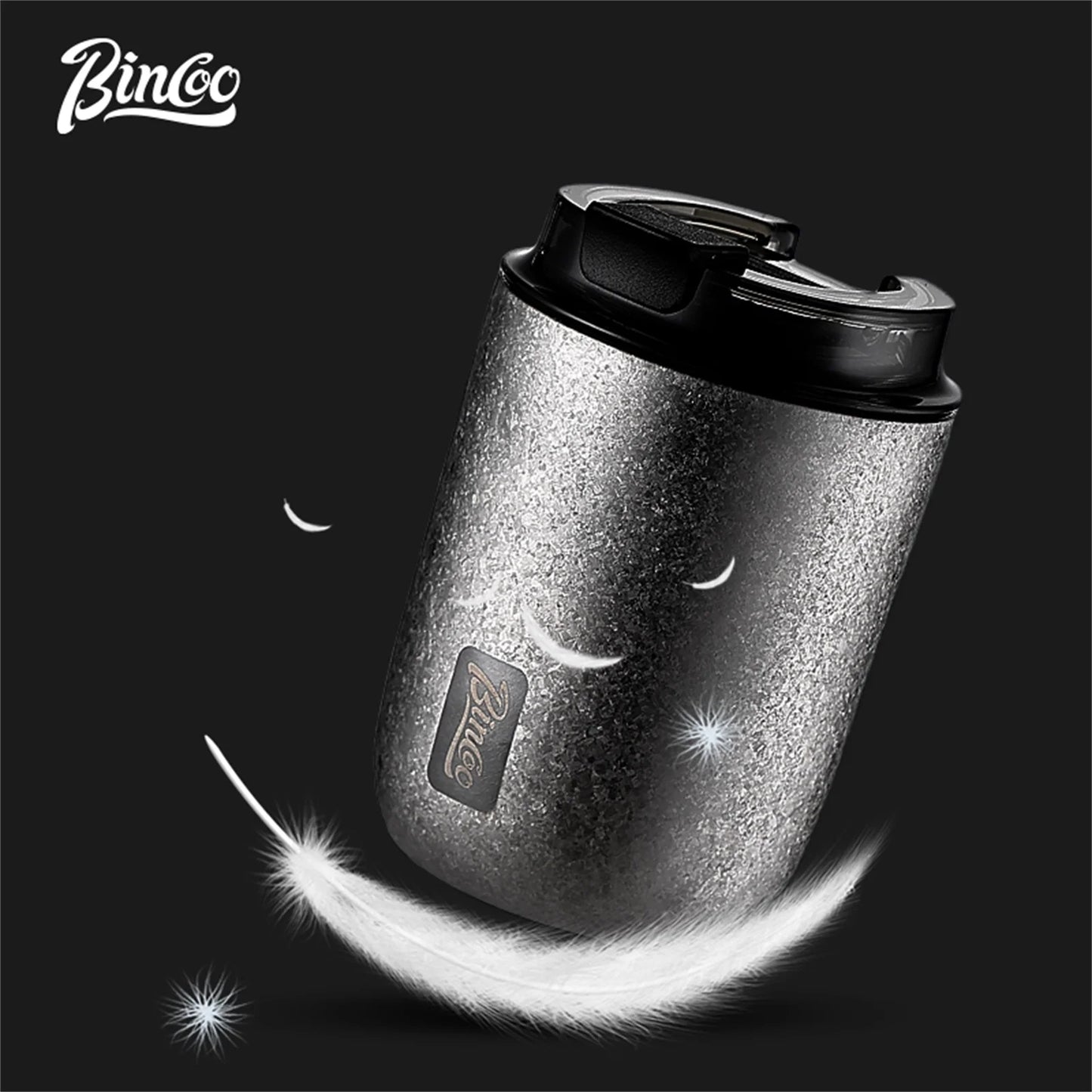 BINCOO 240ML Pure Titanium Coffee Thermos Cup Car Leak-proof Travel Thermal Mug Portable Vacuum Insulated Coffee Cup Gift Box