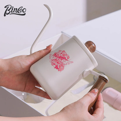 Bincoo 600 ML Coffee Gooseneck Kettle Cafe Camping Drip Pot  Barista Accessories Tools Coffeeware Utensils Tea Water