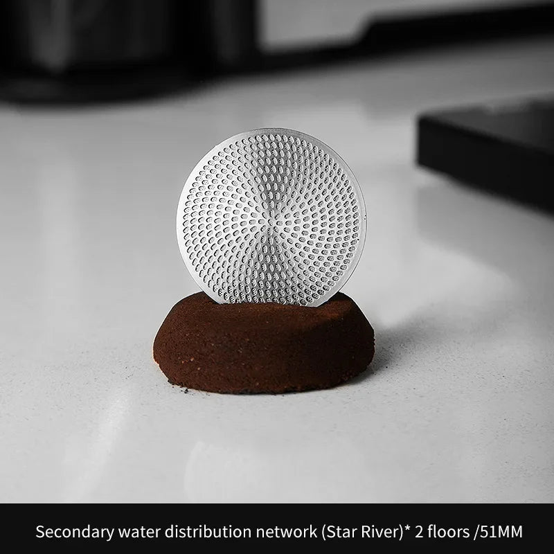 Bincoo Kaleidoscope Secondary Water Distribution Net Italian Coffee Powder Bowl Sintered Piece for Uniform Extraction Stainless