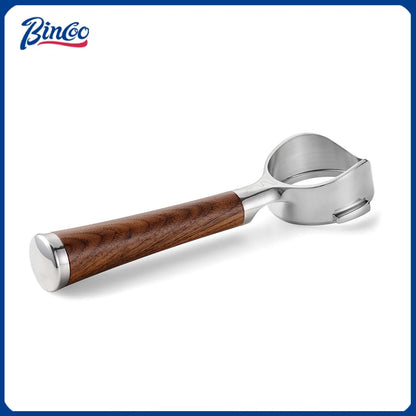 Bincoo Aroma Bottomless Portafilter, Walnut 58mm Universal, Espresso Machine Upgrade, Open Design Fits Delonghi Dongling