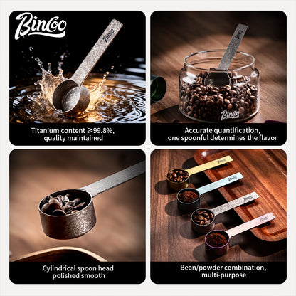 Bincoo Pure Titanium Coffee Measuring Spoon for Baking Home Use,Coffee Bean Scoop Gram Scale for Ground Coffee Specialty Tool