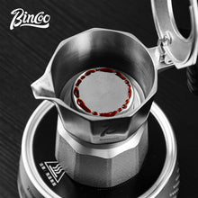 Bincoo 316 Stainless Steel Moka Pot with 51mm Basket and Tamper – Stovetop Espresso Coffee Maker for Home Barista