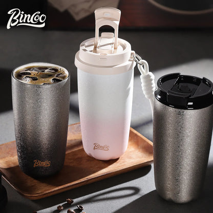 Bincoo 500ml Double Wall Ceramic Lined Travel Mug Car Vacuum Insulated Coffee Cup Portable Stainless Steel Thermal Cup for Daily