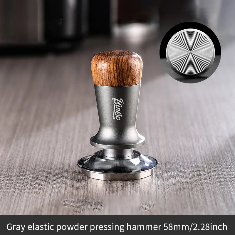 Bincoo Professional Coffee Tamper 51/58mm Spring Pressure Threaded Base Auto Leveling for Portafilter Use