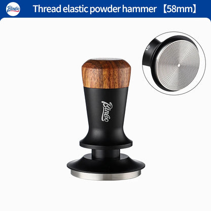 Bincoo Professional Coffee Tamper 51/58mm Spring Pressure Threaded Base Auto Leveling for Portafilter Use