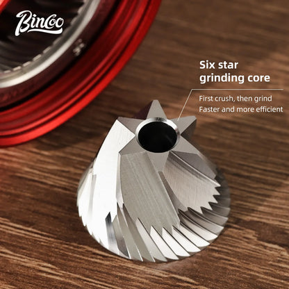 Bincoo Portable Manual Hand Coffee Grinder Professional CNC Stainless Steel Adjustable Manual Burr Coffee Bean Grinding Upgrade