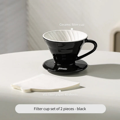 Bincoo GYKF0679 Drip Coffee Set with Ceramic Filter and Glass Carafe All in One Pour Over Brewing Ideal for Beginners Gift Presentation