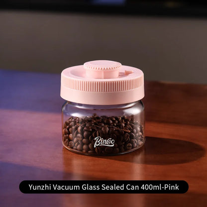 BINCOO Vacuum Sealed Tank Coffee Bean Storage Tank Household Glass Food Storage Jars Moisture-proof Airtight Sealed Container