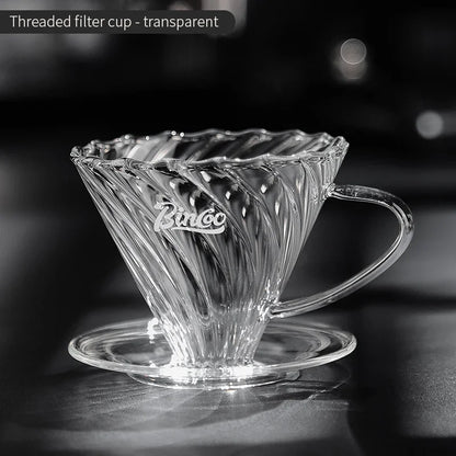 Bincoo Pour Over Coffee Maker Reusable Filter Dripper Glass Coffee Hand Brewing Coffee Sharing Pot Funnel Filter Cups Barista