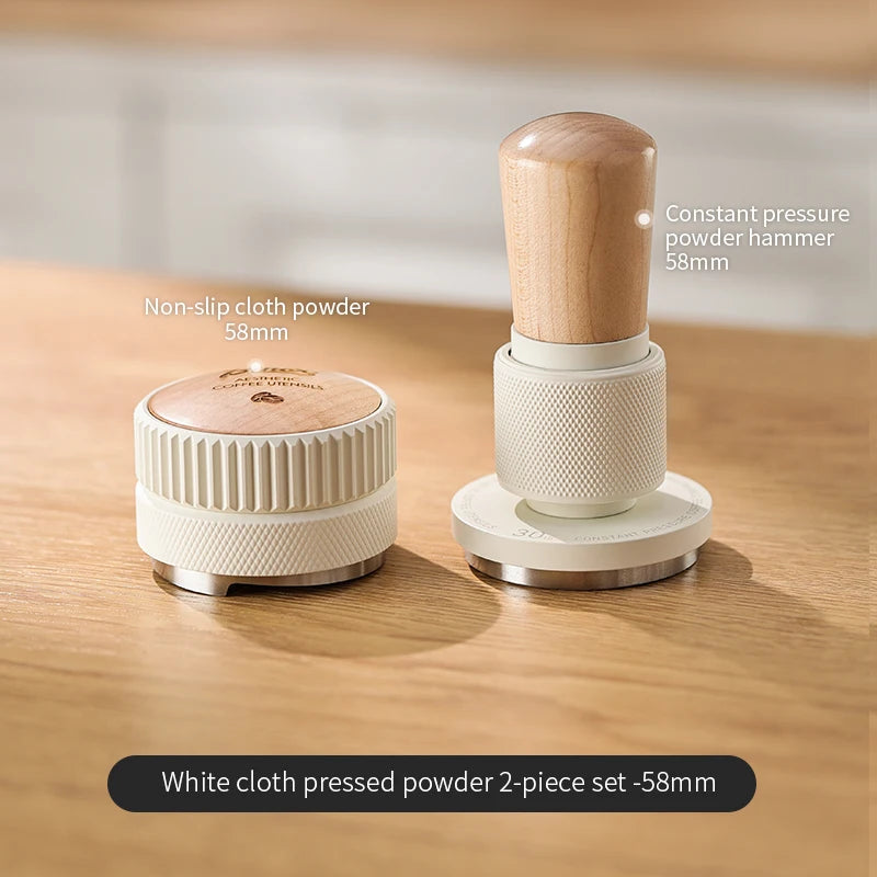 Bincoo 30LB Impact Force Tamper Set with Solid Wood Distributor 51/58mm Constant Pressure Self-Leveling Espresso Tool Kit