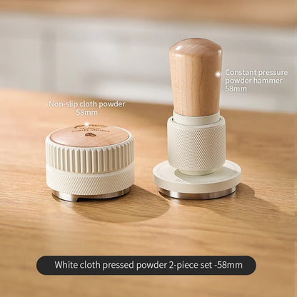 Bincoo 30LB Impact Force Tamper Set with Solid Wood Distributor 51/58mm Constant Pressure Self-Leveling Espresso Tool Kit