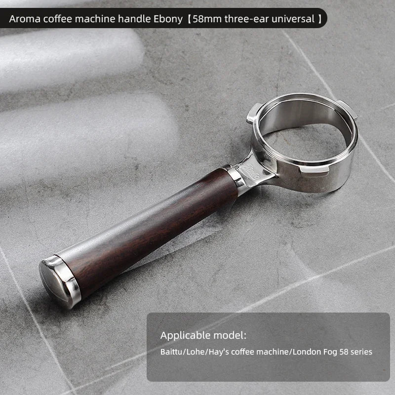 Bincoo Aroma Bottomless Portafilter, Walnut 58mm Universal, Espresso Machine Upgrade, Open Design Fits Delonghi Dongling