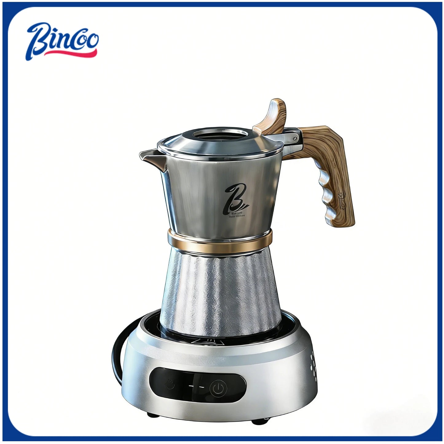 Bincoo Premium 3-Valve Moka Pot 316 Surgical Stainless SteelHome Espresso Brewer Complete Set Ideal for Coffee Enthusiasts
