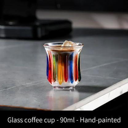 BINCOO 90ml-400ml Glass Coffee Cup Drinking Glasses for Espresso Cappuccino Latte Mug Juice Cocktails Home Kitchen Barista Tools
