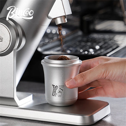 Bincoo 51/58mm Coffee Dosing Cup Aluminum Material Compatible with Espresso Portafilter Durable Wear Resistant Tool for Barista