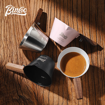 Bincoo 120mL Measuring Cup With Coffee Scale Stainless steel Coffee Extract Cup Italian Espresso Coffee Ounce Milk Cup