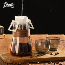Bincoo 500ml Hand Brewed Coffee Sharing Pot with Wood Card Heat-Resistant High Borosilicate Glass Coffee Pot Coffee Barista Tool