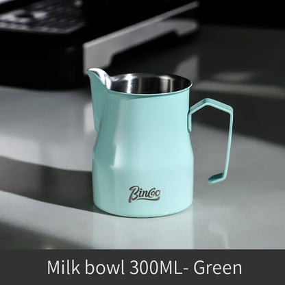 Bincoo GYKF0193 300/450ml Pink Milk Frothing Pitcher Stainless Steel Espresso Steaming Cup with Measurement Scale for Latte Art Barista